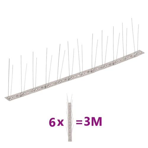 Stainless Steel Bird & Pigeon Spikes Set of 6 3 m