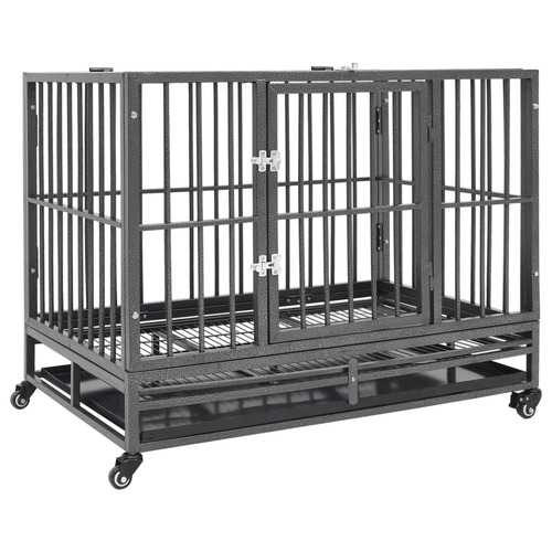Dog Cage with Wheels Steel