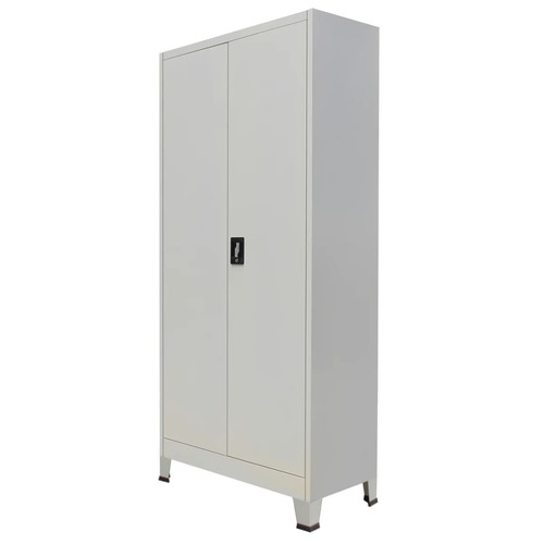 Office Cabinet with 2 Doors Steel Grey