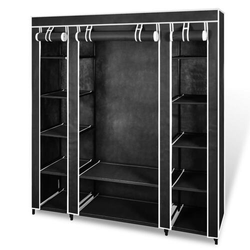 Wardrobe with Compartments and Rods 45x150x176 cm Fabric