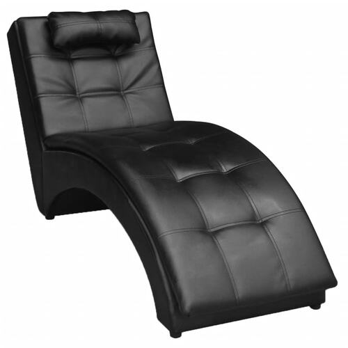 Chaise Longue with Pillow Faux Leather