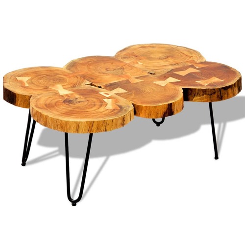 Coffee Table 6 Trunks Solid Sheesham Wood