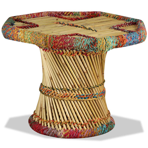 Coffee Table Bamboo with Chindi Details
