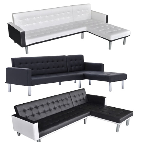 Bradfordville L-shaped Sofa Bed Faux Leather