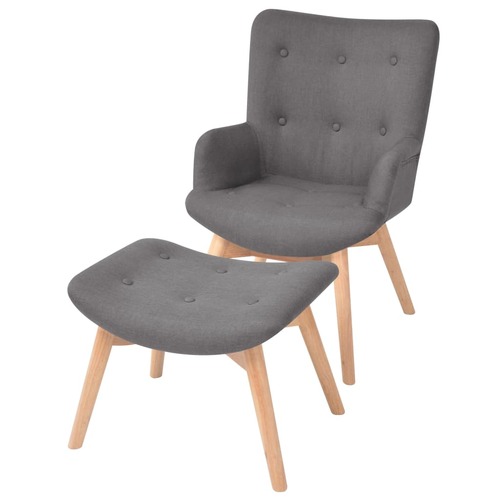 Armchair with Footstool Fabric