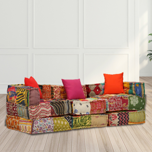 Blandford 3-Seater Modular Pouffe Fabric