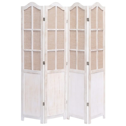 Blackpool Room Divider White 105x165 cm Fabric