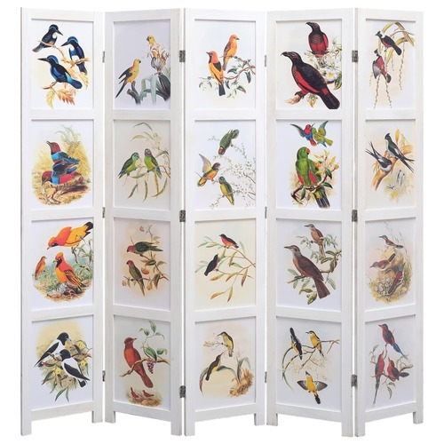 Timperley Room Divider White 105x165 cm Bird