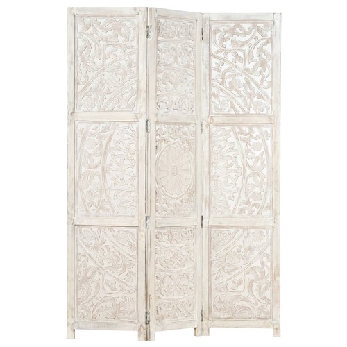Petaluma Hand carved 3-Panel Room Divider 120x165 cm Solid Mango Wood