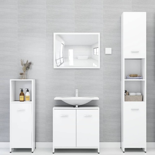 4 Piece Bathroom Furniture Set Engineered Wood