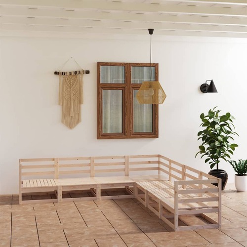 7 Piece Garden Lounge Set Solid Pinewood
