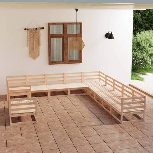 11 Piece Garden Lounge Set Solid Pinewood
