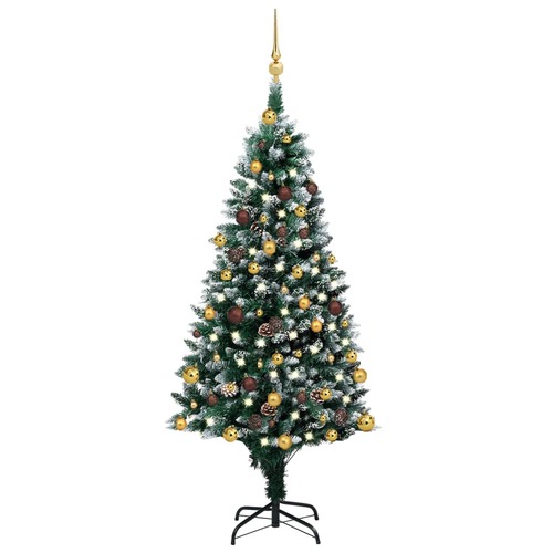 Artificial Christmas Tree with LEDs&Ball Set&Pinecones