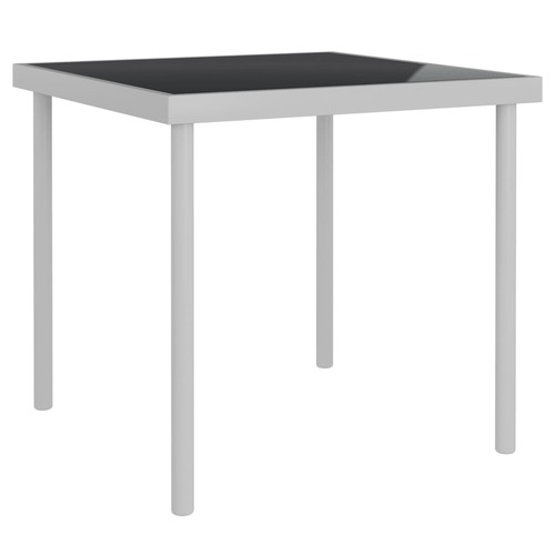 Outdoor Dining Table 80x80x72 cm Glass and Steel