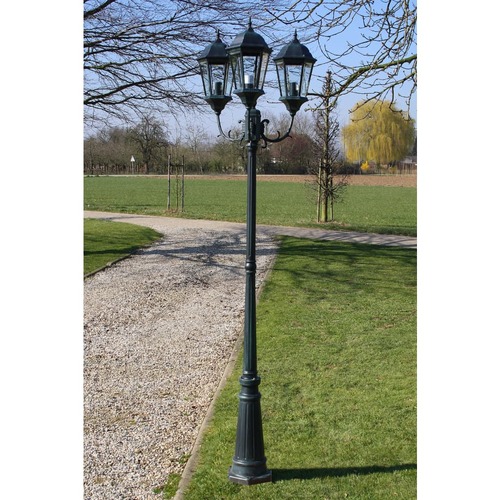 Garden Light Post arms 230 cm Dark Green/Black Aluminium