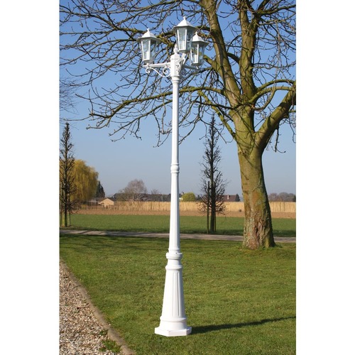 Garden Light Post 3-arms 215 cm Aluminium