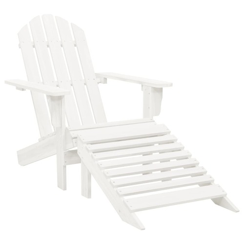Garden Chair with Ottoman Wood