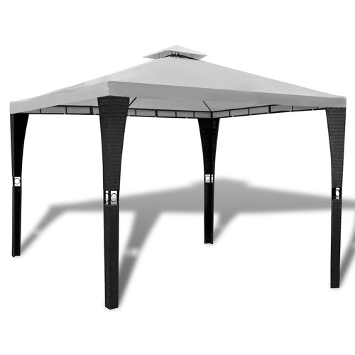 Poly Rattan Gazebo with Roof