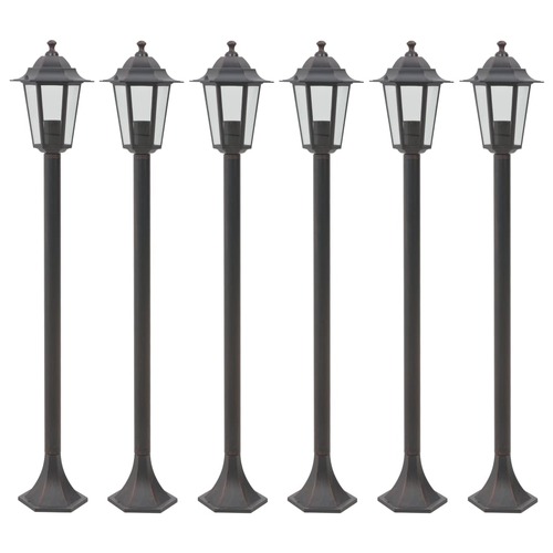 Garden Post Lights 6 pcs E27 110 cm Aluminium