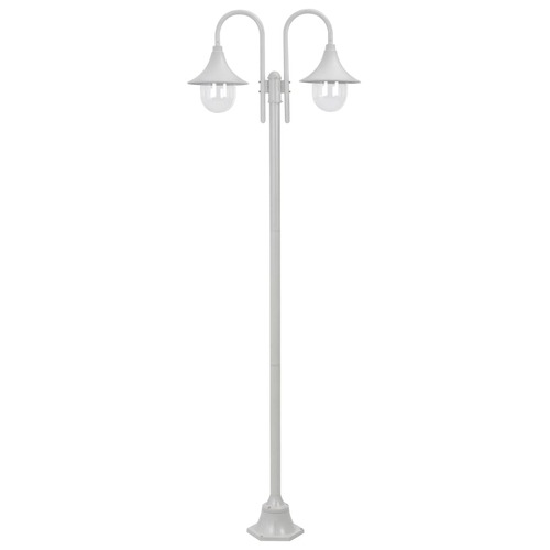 Garden Post Light E27 220 cm Aluminium 2-Lantern