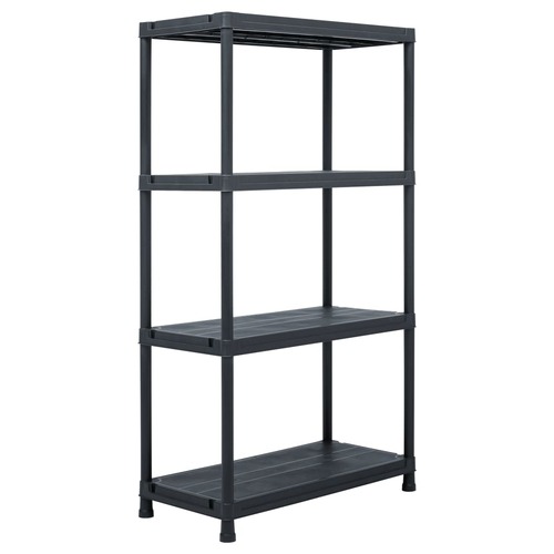 Storage Shelf Rack Black Plastic