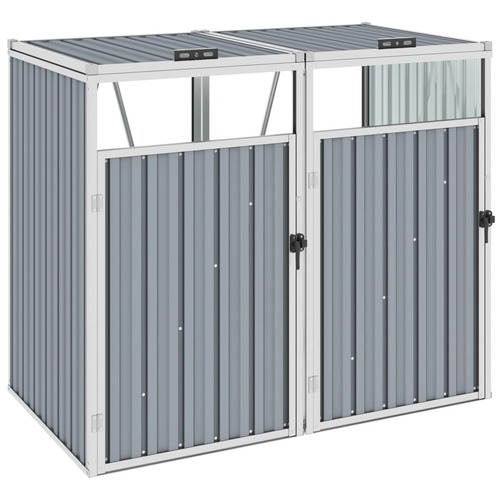 Double Garbage Bin Shed Steel