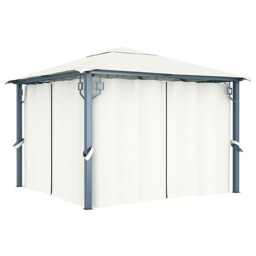 Gazebo with Curtain Aluminium