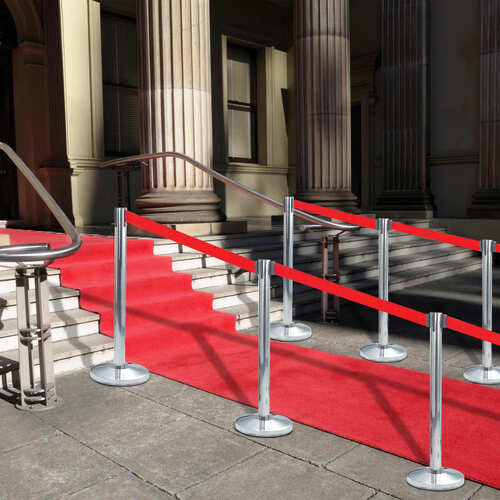 Stanchion with Belt Airport Barrier Stainless Steel
