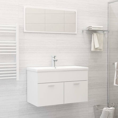 2 Piece Bathroom Furniture Set Engineered Wood