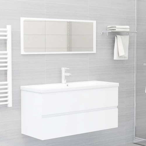 2 Piece Bathroom Furniture Set Engineered Wood