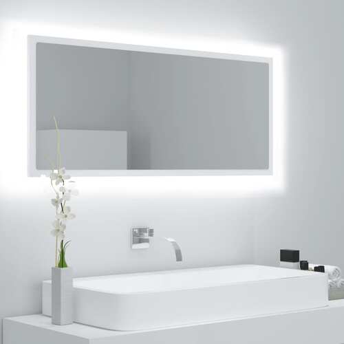 LED Bathroom Mirror 100x8.5x37 cm Engineered Wood