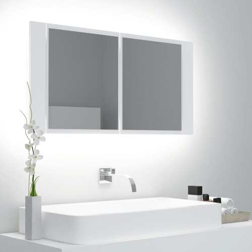 LED Bathroom Mirror Cabinet 90x12x45 cm