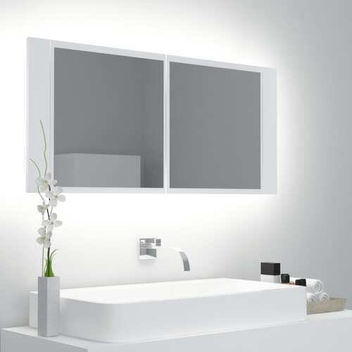 LED Bathroom Mirror Cabinet 100x12x45 cm