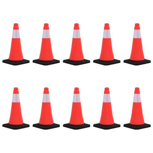 Reflective Traffic Cones with Heavy Bases 10 pcs