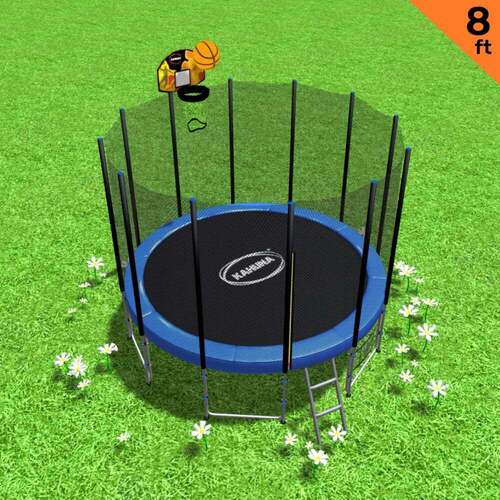 Blizzard 8ft Trampoline with Basketball Set