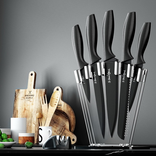 5-Star Chef Kitchen Knife Set Stainless Steel Non-stick with Sharpener