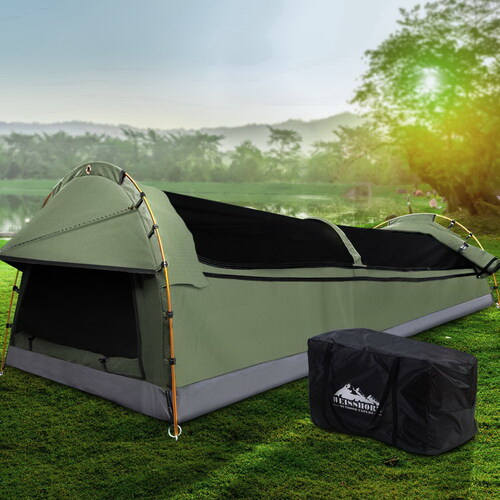 Double Swag Camping Swags Canvas Tent Deluxe