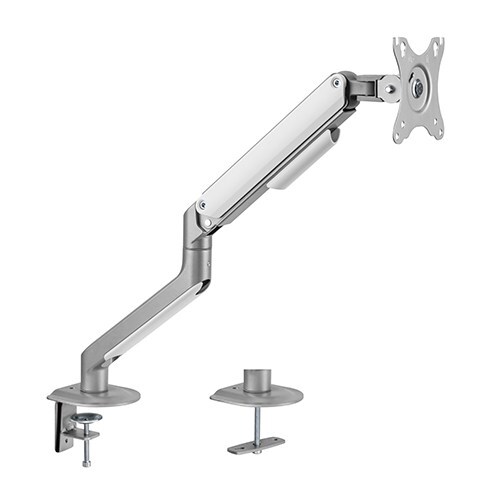 BRATECK Single Monitor Economical Spring-Assisted Monitor Arm Fit Most 17'-32' Monitors, Up to 9kg per screen VESA 75x75/100x100 