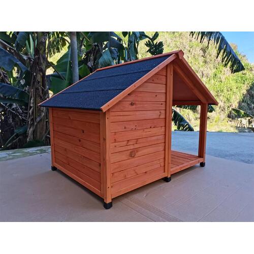 L Timber Pet Dog Kennel House Puppy Wooden Timber Cabin 130x105x100cm