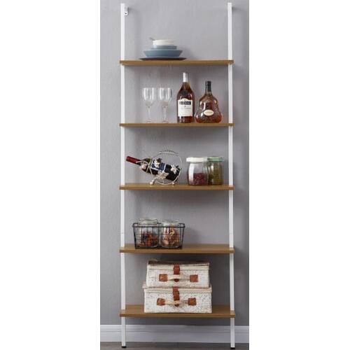 Industrial Ladder Shelf Wood Wall-Mounted Bookcase Storage Rack Shelves Display.