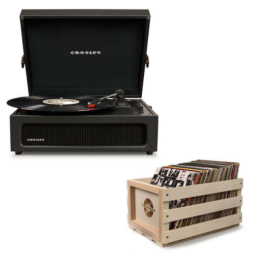 Crosley Voyager - Bluetooth Portable Turntable  & Record Storage Crate