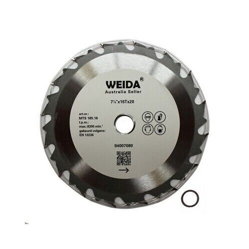 185mm 16T Wood Circular Cutting Disc Saw Blade7-1/4" Bore 20/16mm 2.2mm Kerf