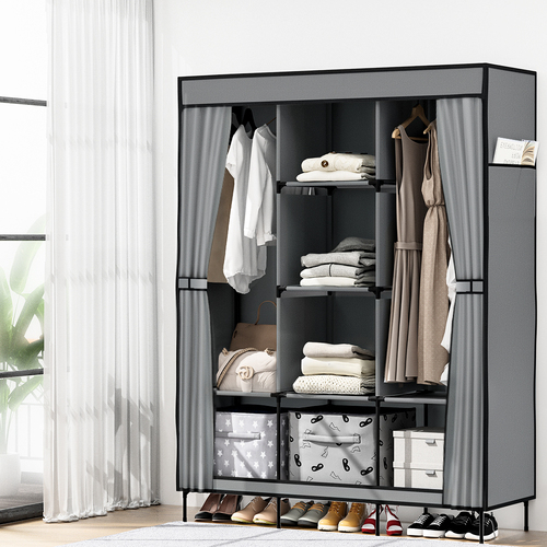 Clothes Wardrobe Closet Storage Large Portable Organiser with Shelf 