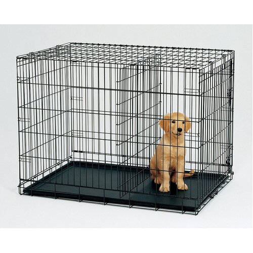 Collapsible Metal Dog Puppy Crate Cat Cage With Divider