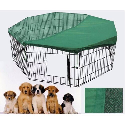 Dog Rabbit Playpen Exercise Puppy Cat Enclosure Fence With Cover