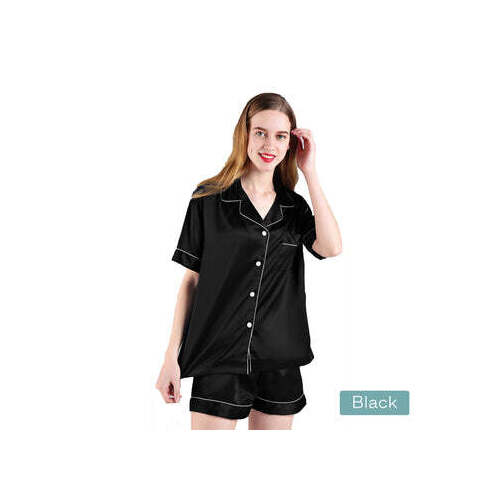 2pc satin short women pajamas set