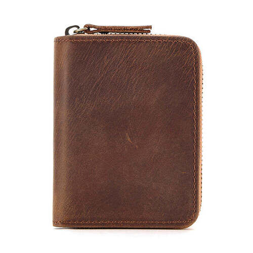 Genuine Leather Large Capacity RFID Anti-magnetic Money Clip Organ Wallets
