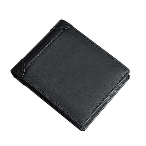 100% Genuine Leather Men's Wallet RFID Blocking Card Holder Bifold and Long Wallets (Bifold Horizontal)