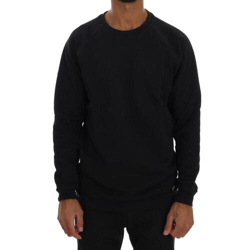 Cotton Crewneck Pullover Sweater with Logo Details Men