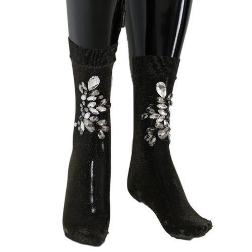 Embellished Stretch Mid Calf Stockings by Dolce & Gabbana Women